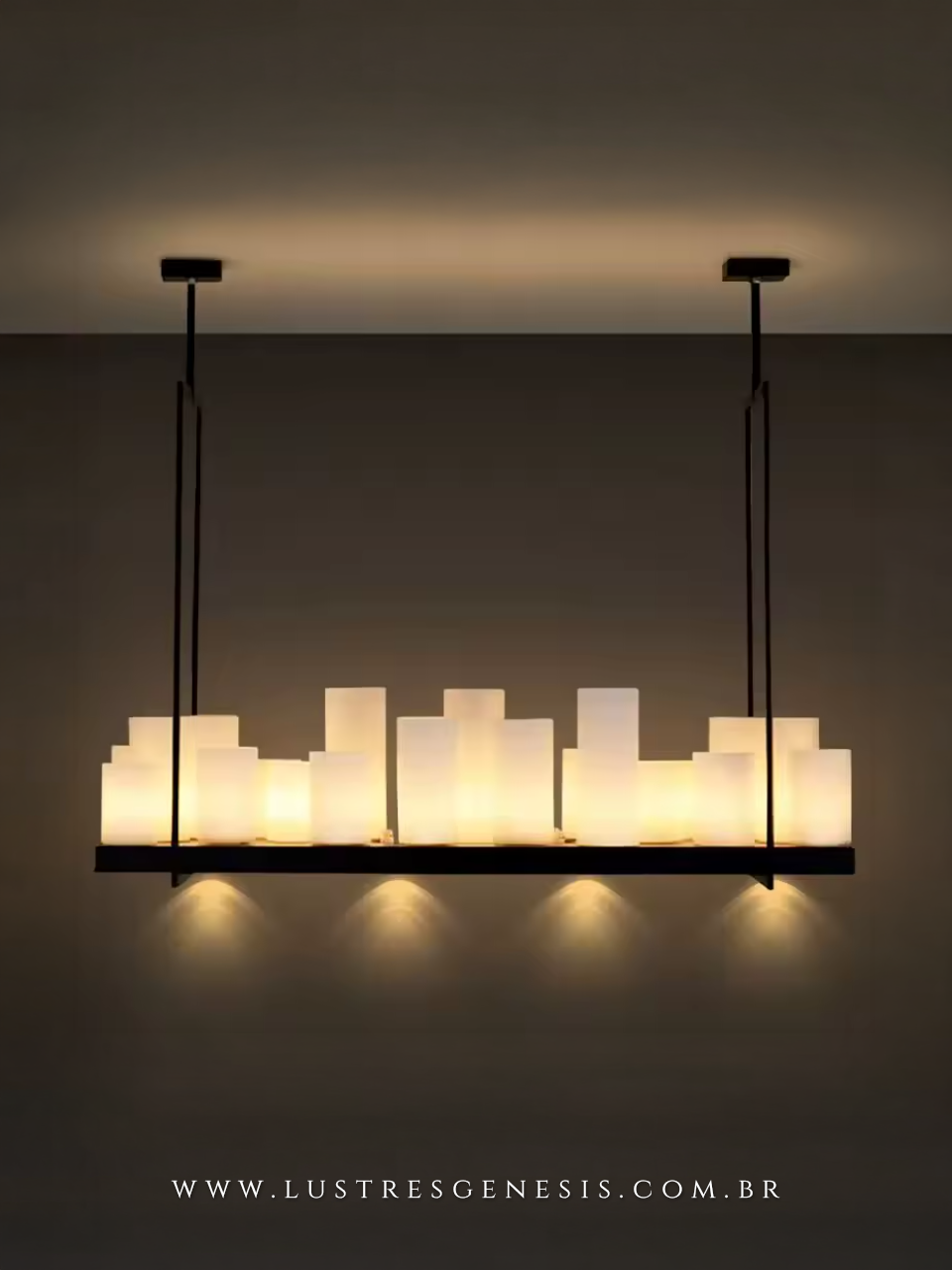 Pendente Bar Americano 90cm Op&ccedil;&atilde;o Vidro &Acirc;mbar Ou Fum&ecirc;